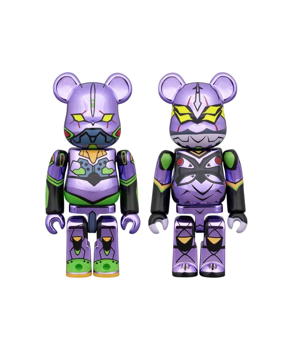 킨키로봇(KINKI ROBOT) 100% 베어브릭 에반게리온 Unit-01 & Mark.13 크롬버전 세트 (2610003)