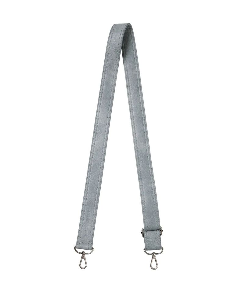 Studded Leather Shoulder Bag (Sky Blue) - Strap