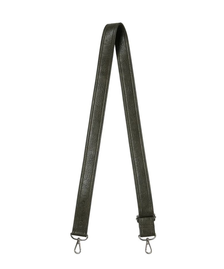 Studded Leather Shoulder Bag (Khaki) - Strap