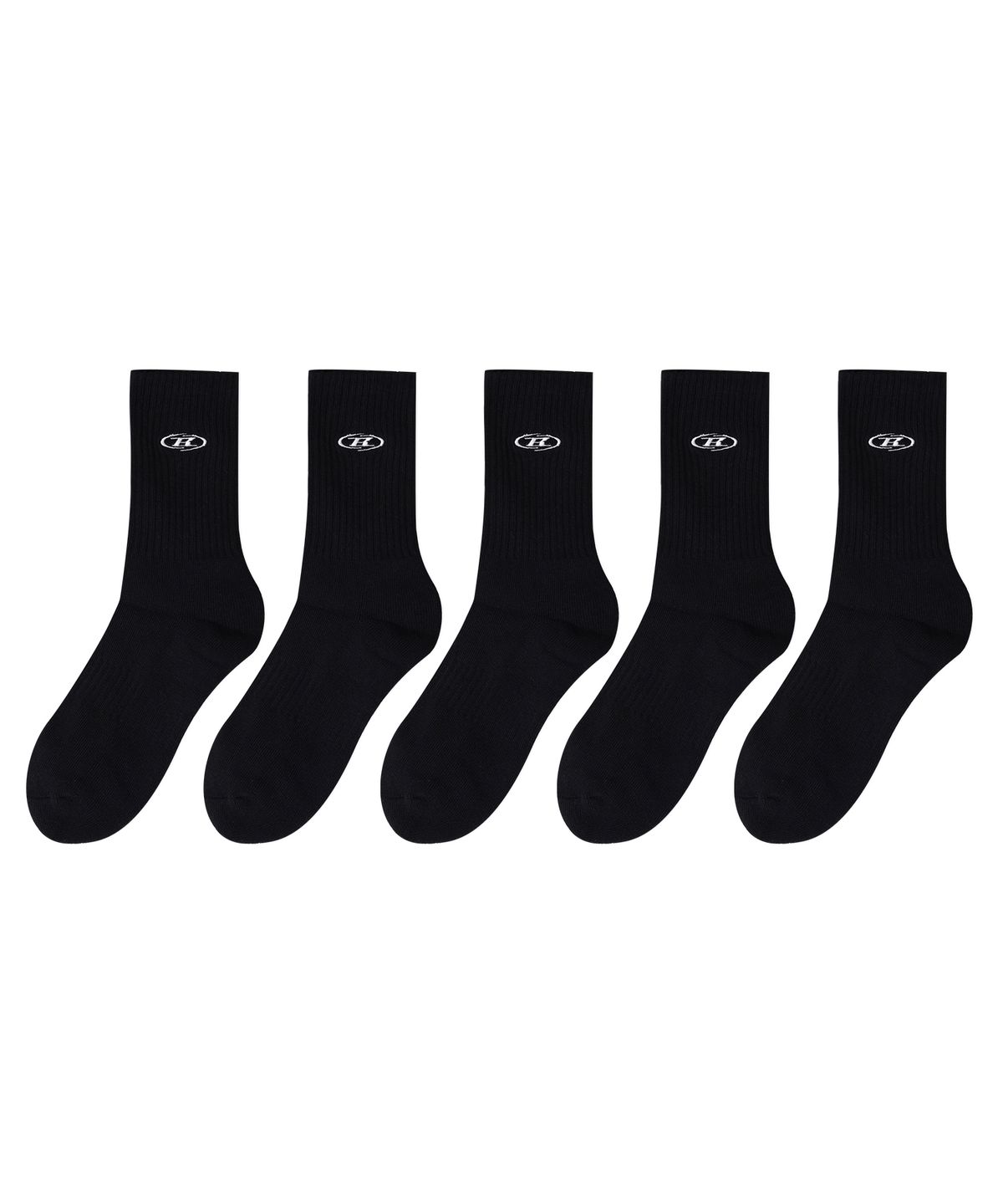 본투윈(BORN TO WIN) SMALL B EMBROIDERY SOCKS 5PACK [BLACK]