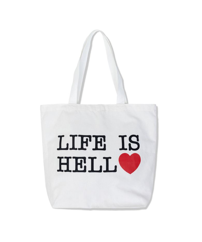 LIFE IS HELL Tote Bag - Off White (라이프 이즈 헬 토트백 - 오프 화이트)