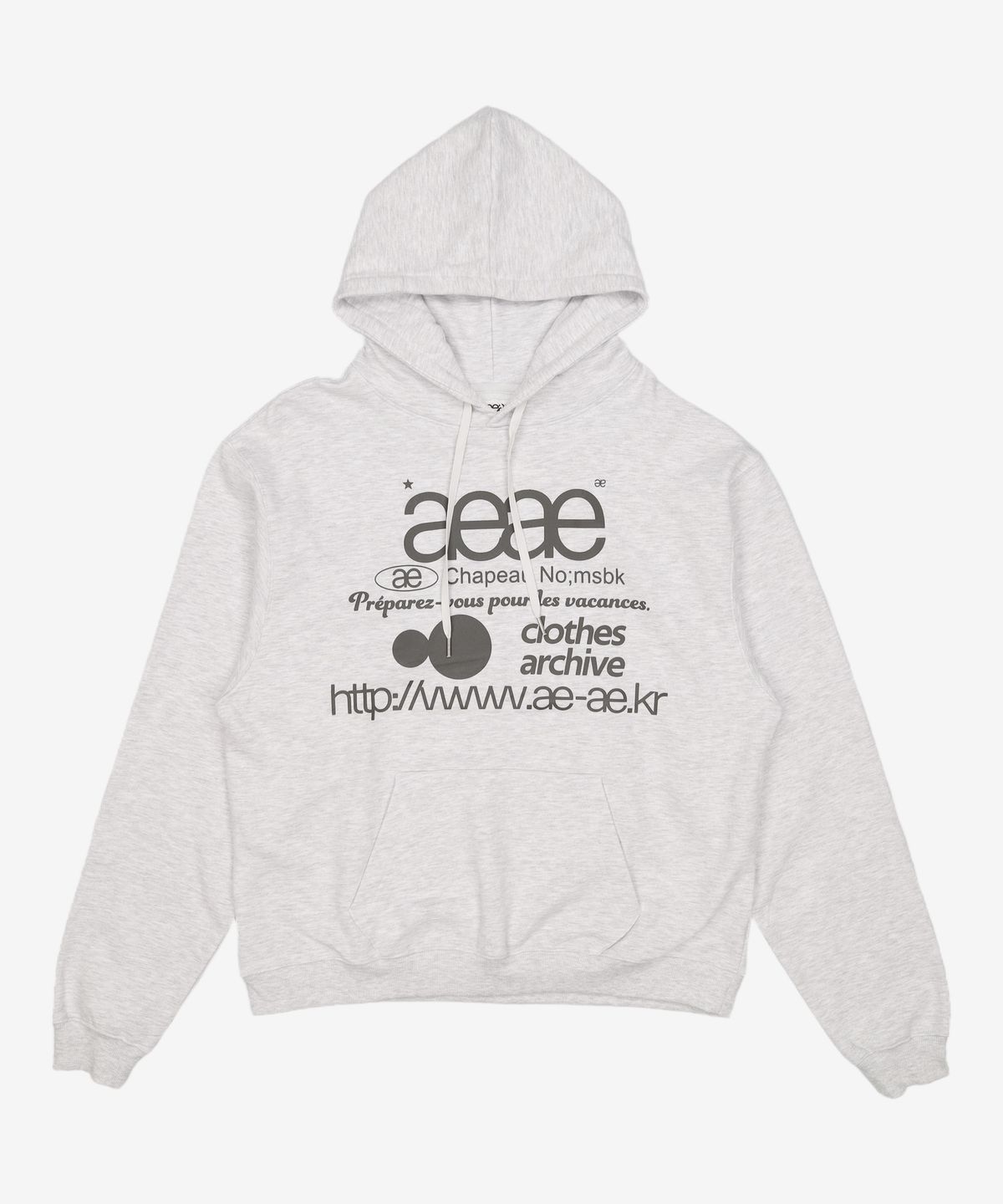 에이이에이이(AEAE) WEB LOGO LOOSED HOODIE [LIGHT GREY] 1