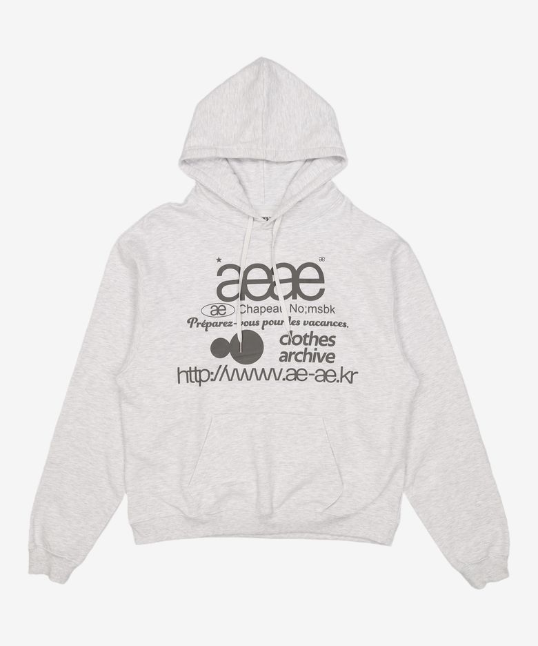 WEB LOGO LOOSED HOODIE [LIGHT GREY] 1