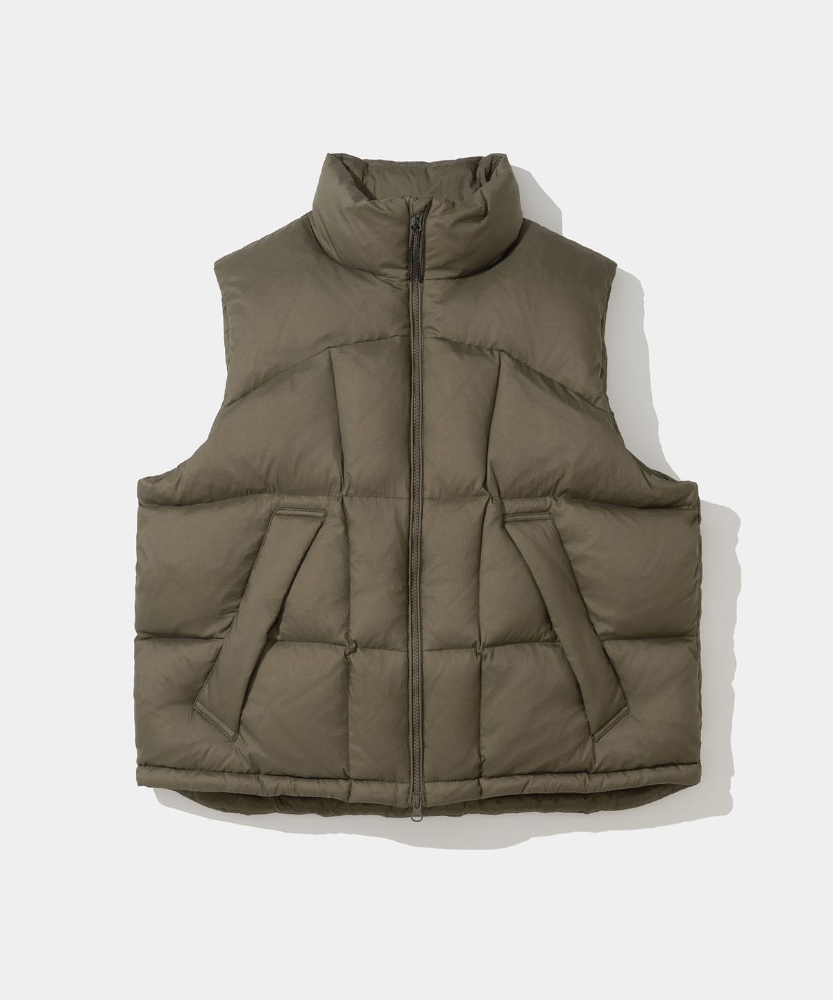 유니폼브릿지(UNIFORM BRIDGE) puffer down vest khaki brown