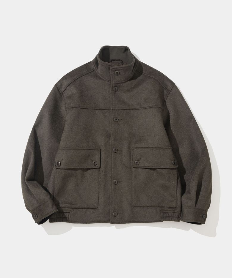 wool harrington jacket brown
