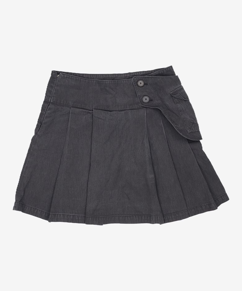 Waist pocket bag midi skirt LIGHT GREY 2