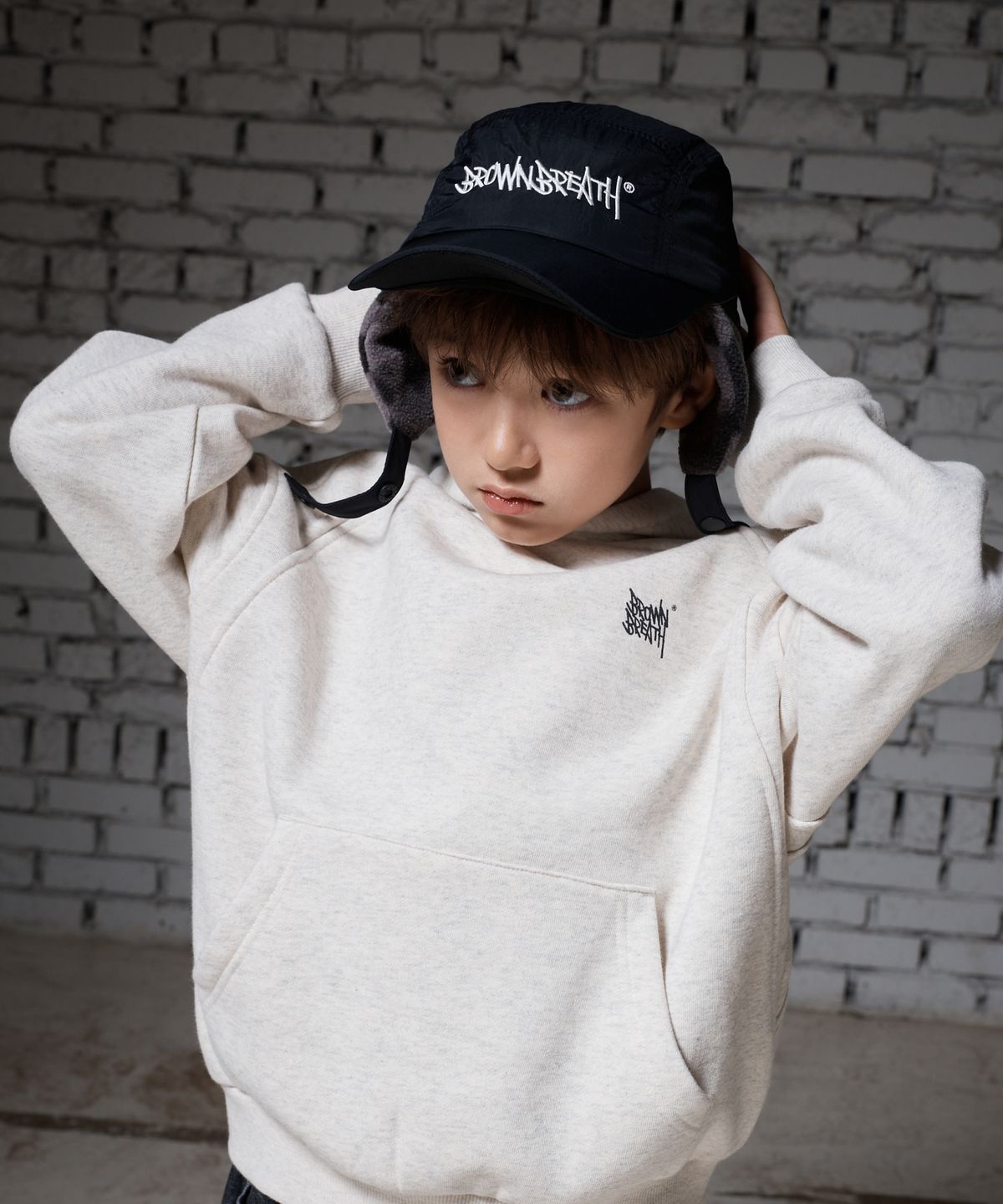 브라운브레스 키즈(BROWNBREATH KIDS) KIDS 2WAY CAMP CAP - BLACK