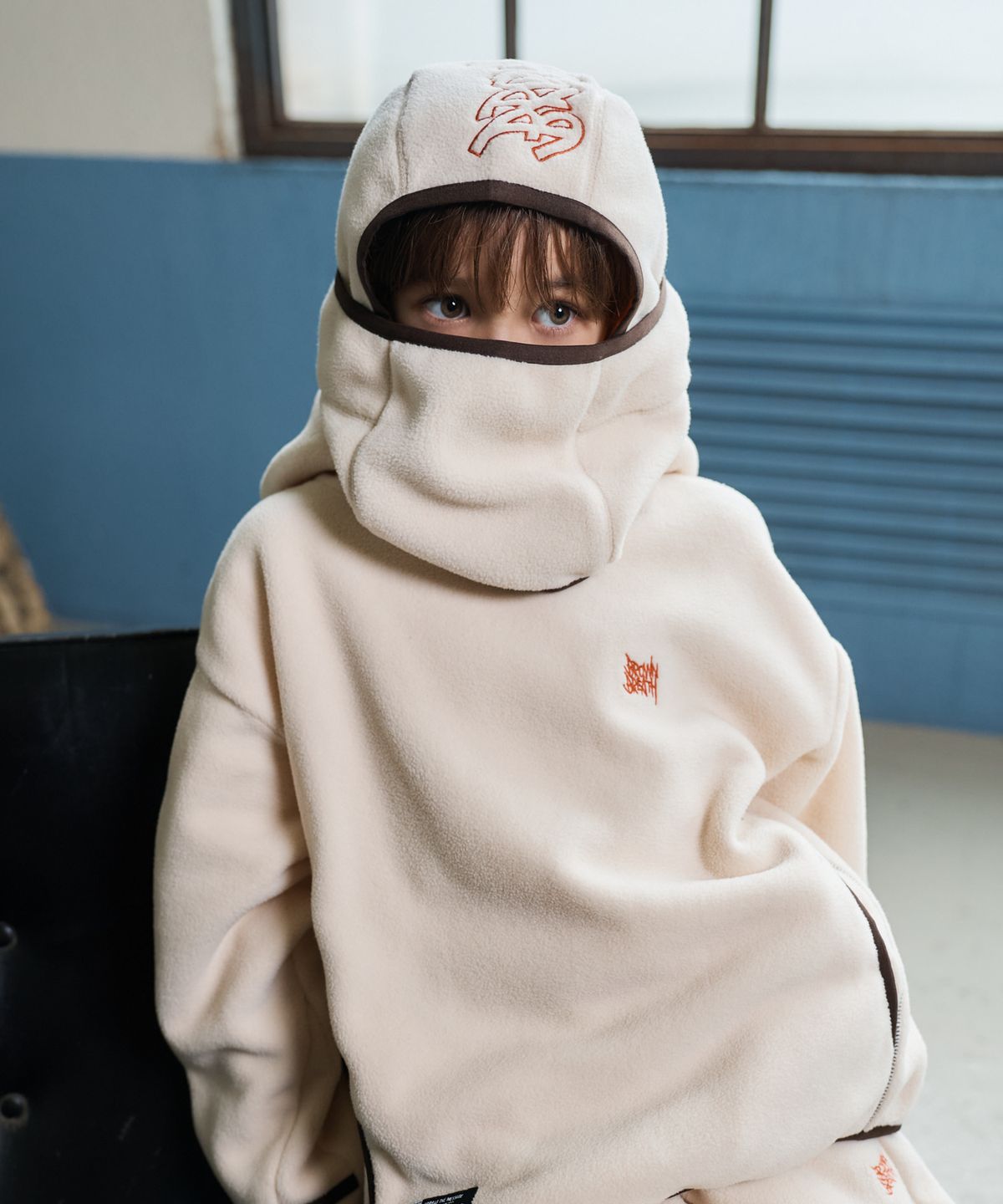 브라운브레스 키즈(BROWNBREATH KIDS) KIDS FLEECE BALACLAVA - CREAM