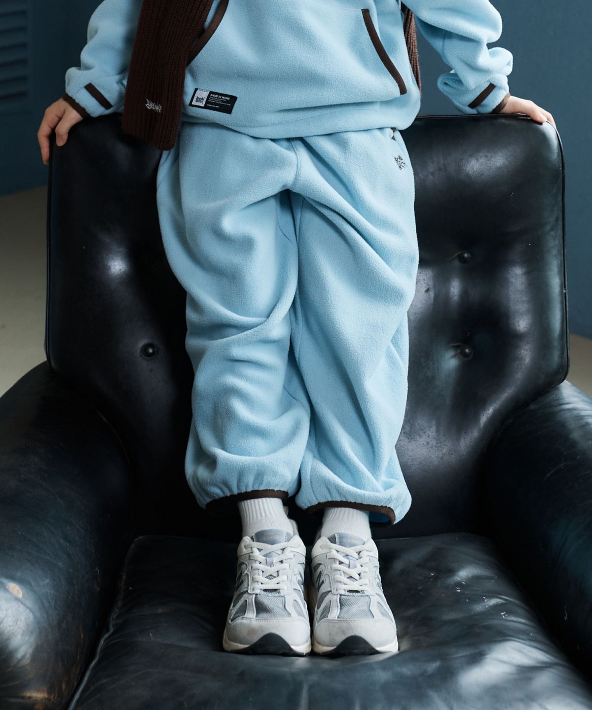 브라운브레스 키즈(BROWNBREATH KIDS) KIDS FLEECE TAG PANTS - SKY BLUE