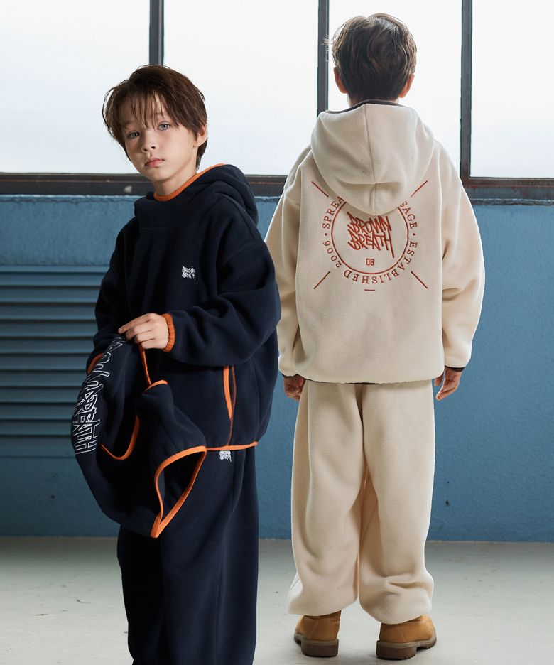 KIDS FLEECE STAMP TAG HOODIE SETUP_2COLOR