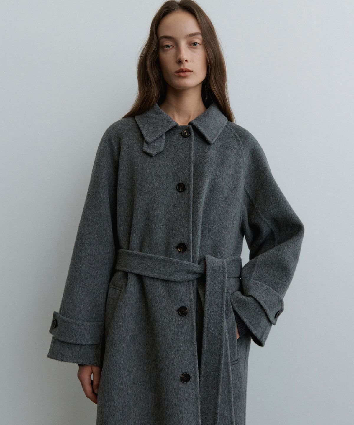 노운베러(KNOWNBETTER) Balmacan handmade wool Coat [KNFW08CT03]_Charcoal