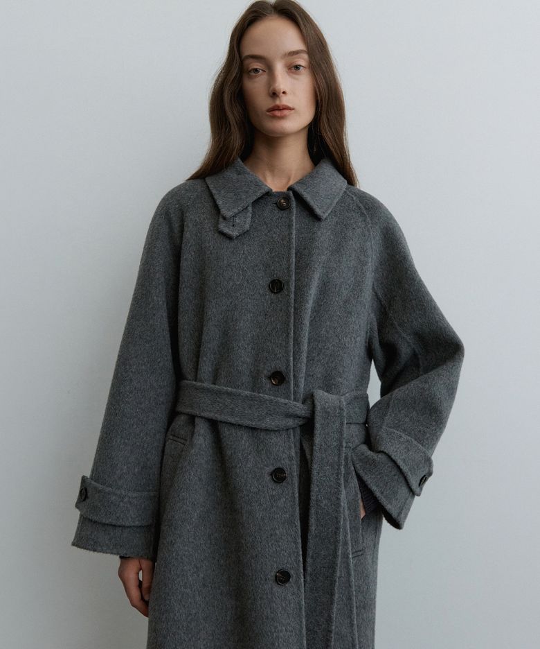 Balmacan handmade wool Coat [KNFW08CT03]_Charcoal