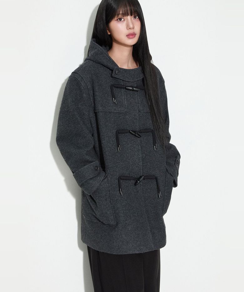 울블렌디드 장식 하프코트_MIWJHH111G