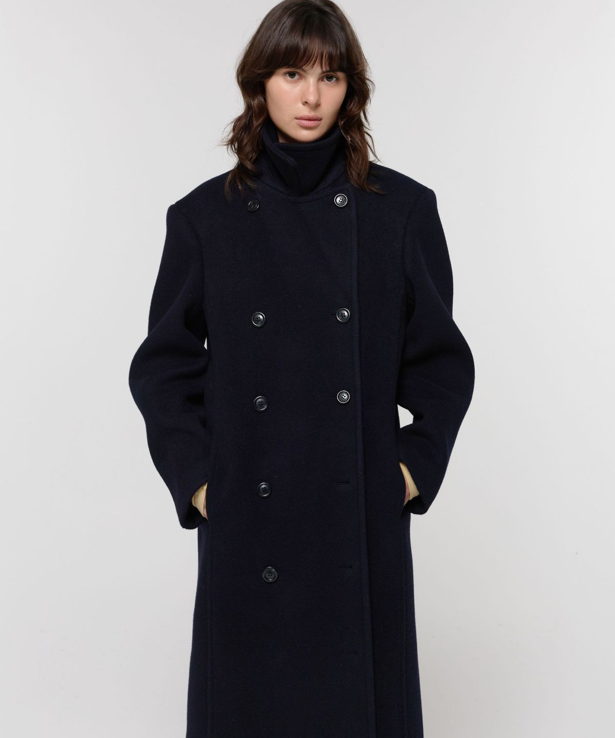 지비에이치 어패럴(GBH APPAREL) DOUBLE LONG PEA COAT / NAVY