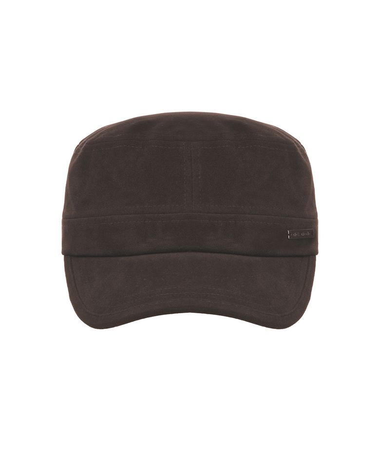 SUEDE MILITARY CAP_BROWN