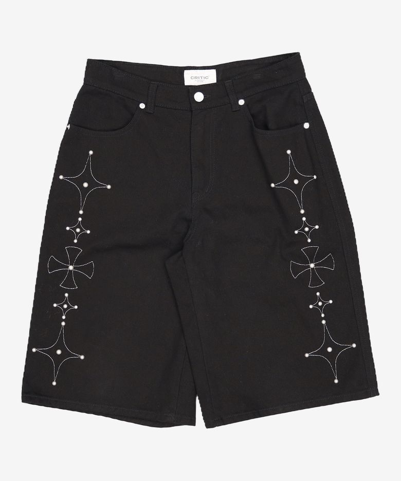 GOTHIC TWILL BERMUDA PANTS BLACK M