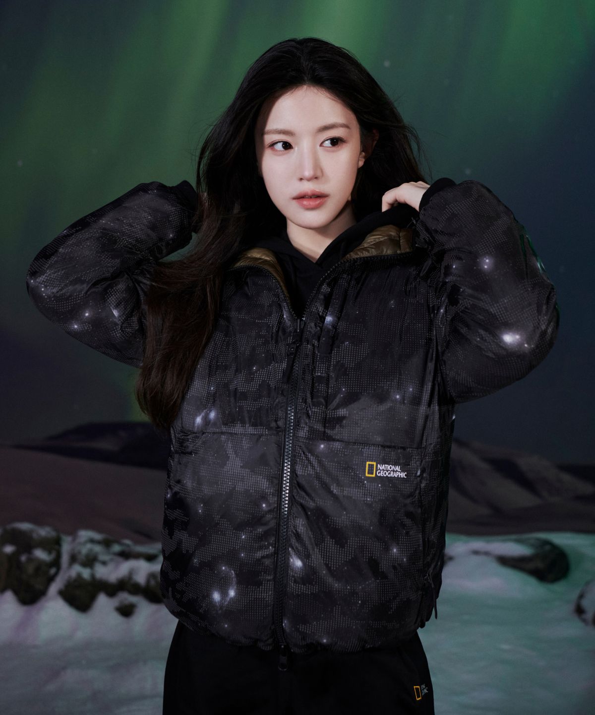 내셔널지오그래픽(NATIONALGEOGRAPHIC) 퓨어이펙트 후드 머스코비 950 다운 점퍼 (베이직&리버시블)