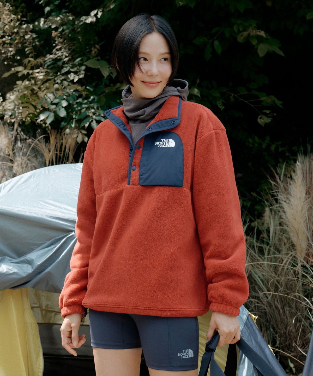 노스페이스(THE NORTH FACE) NA4FS50C 남성 올데이 플리스 아노락 DARK ORANGE