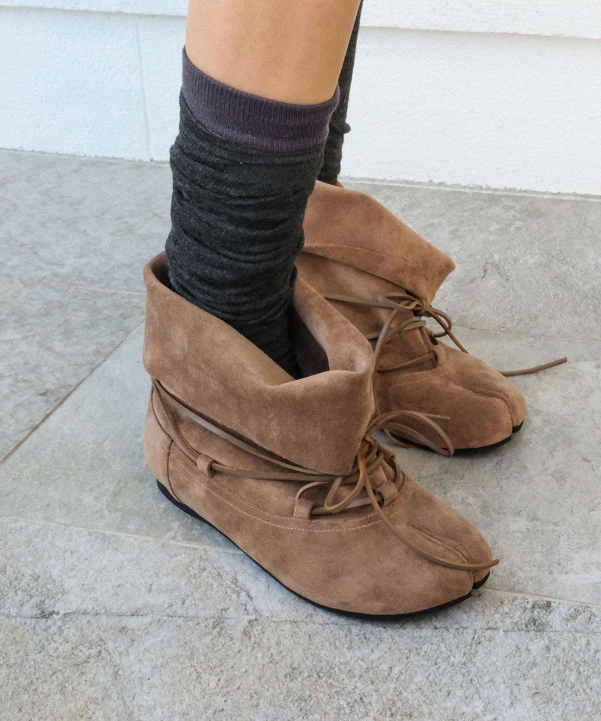 페이즈(PAES) Folded String Boots / Beige