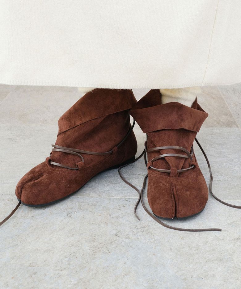 Folded String Boots / Brown