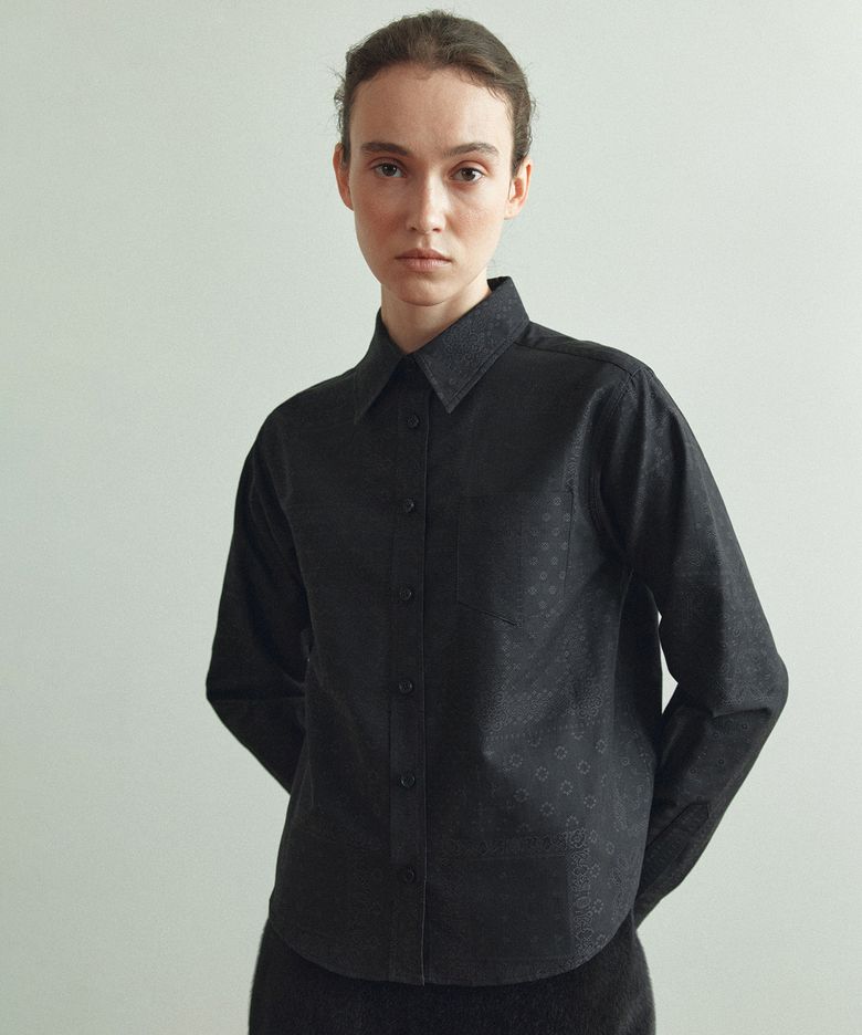 REGULAR FIT PAISLEY SHIRT BLACK