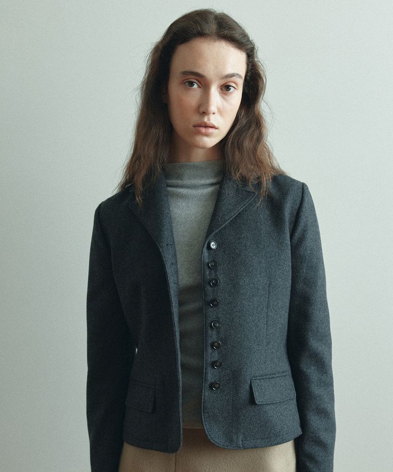 MULTI BUTTON WOOL BLAZER D.GREY