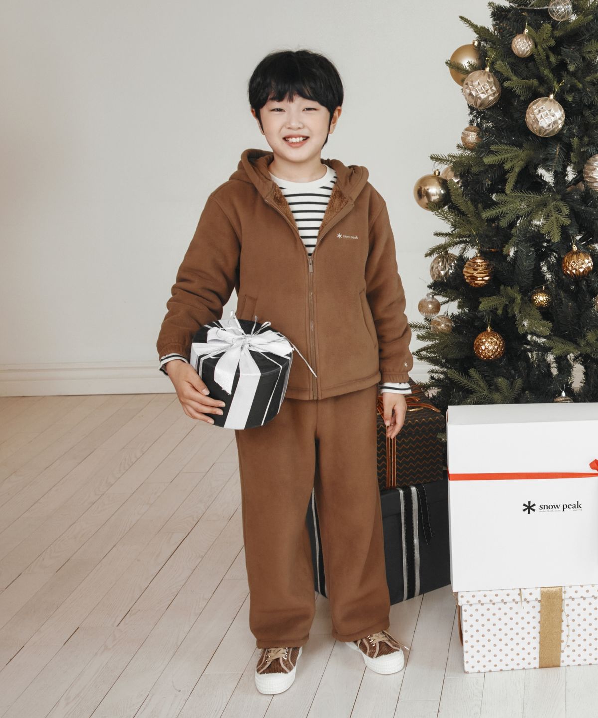 스노우피크 어패럴 키즈(SNOWPEAK APPAREL KIDS) 키즈 보아플리스 팬츠 (S26WKFFP81) Yellow Brown