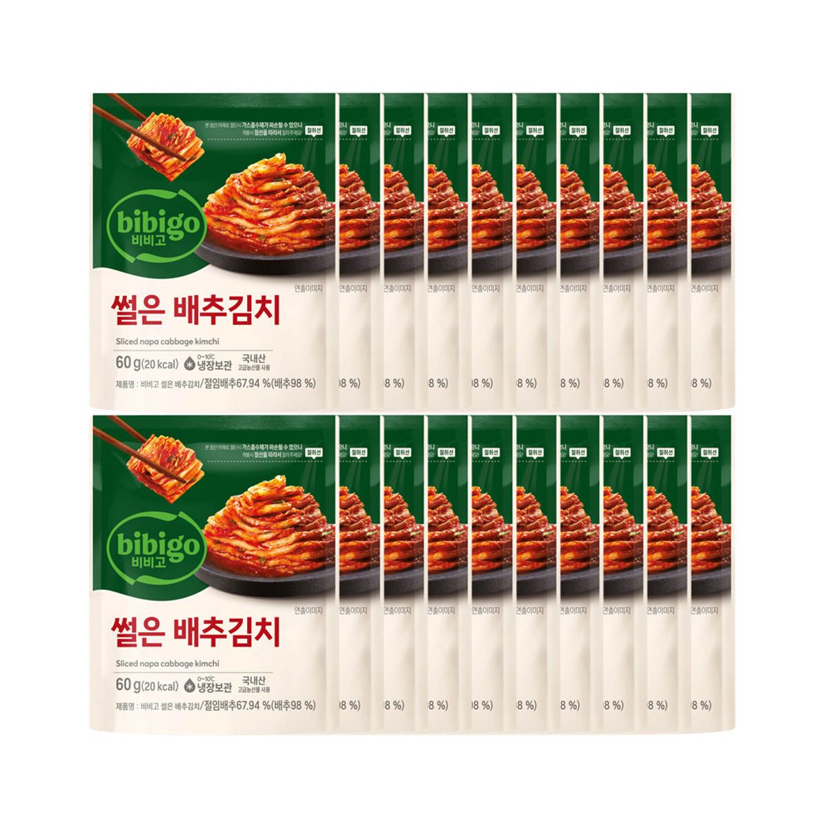 CJ제일제당(CJCHEILJEDANG) 비비고 썰은배추김치 60g x20개