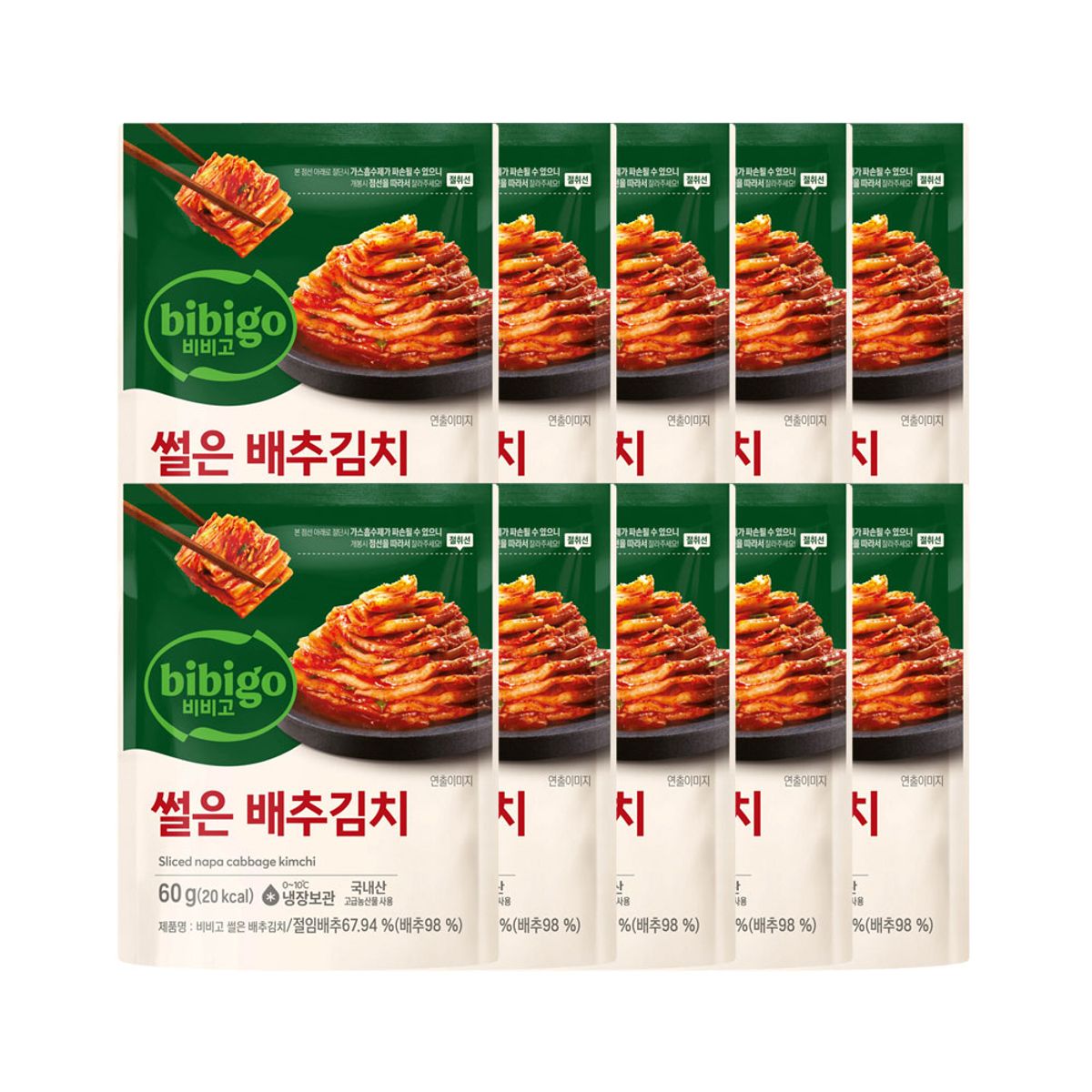 CJ제일제당(CJCHEILJEDANG) 비비고 썰은배추김치 60g x10개