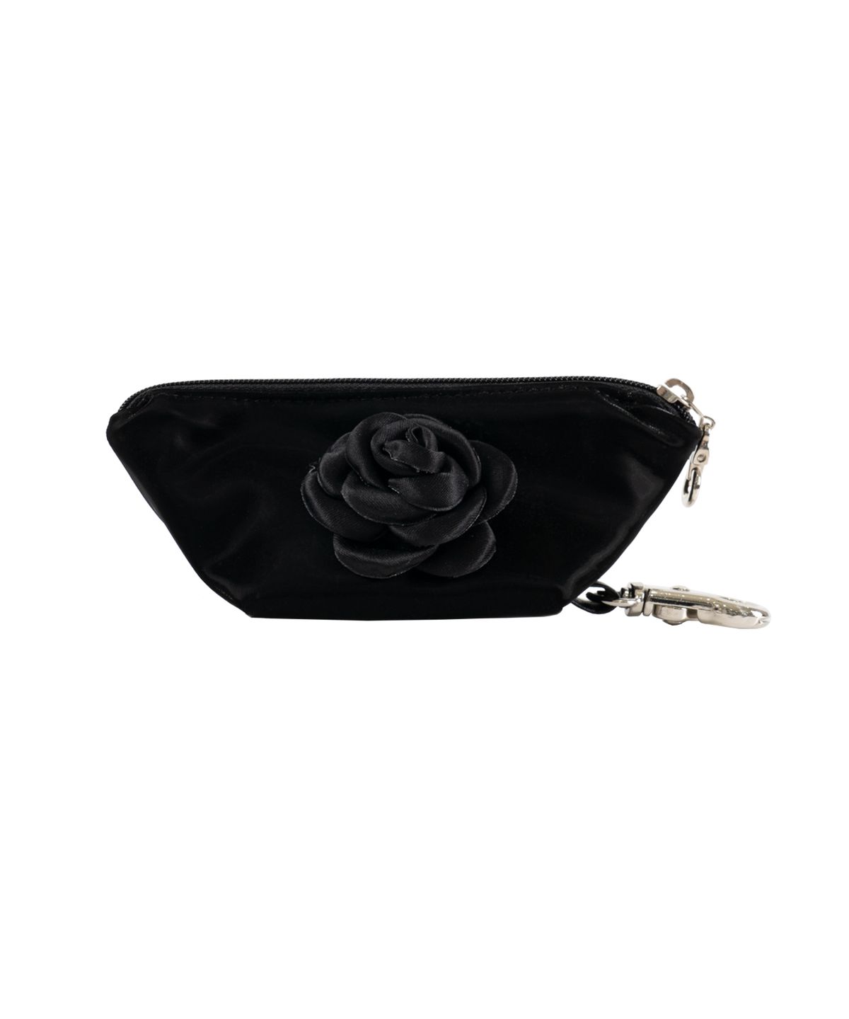 주오니(ZUONI) 로즈 미니 키링 파우치(블랙) / Rose mini keyring pouch_black