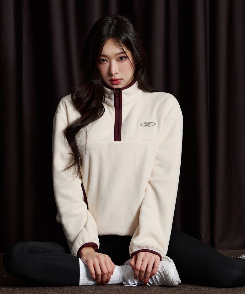 W POLAR FLEECE HALF ZIP-UP PULLOVER [IVORY]