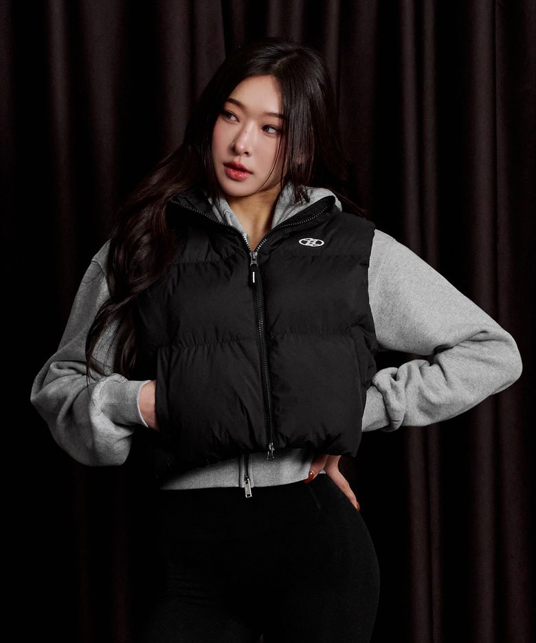 W CHROME B CLOUD PADDING VEST [BLACK]