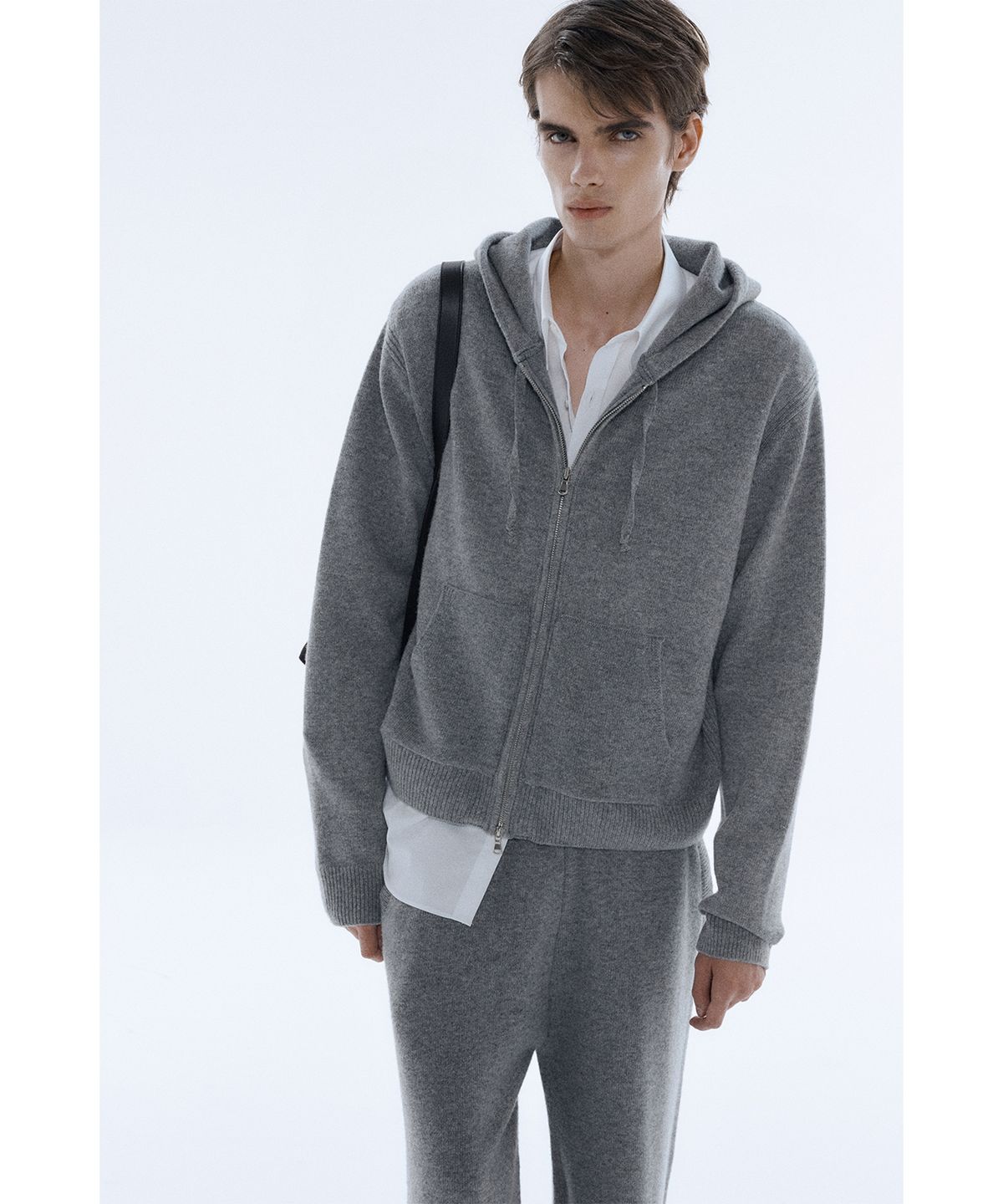 세비지(SAVAGE) Wool Knit Hoodie Zip - Grey