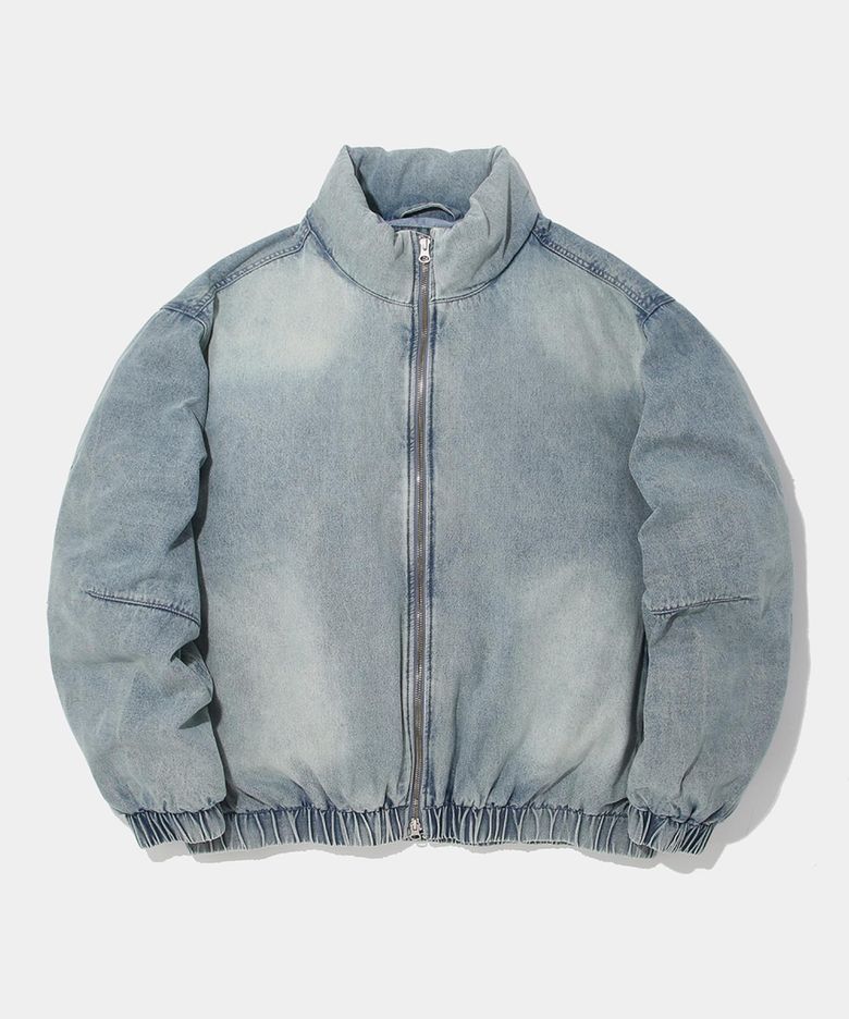 STREET DENIM OVER PUFFER JACKET_LIGHT JEANS