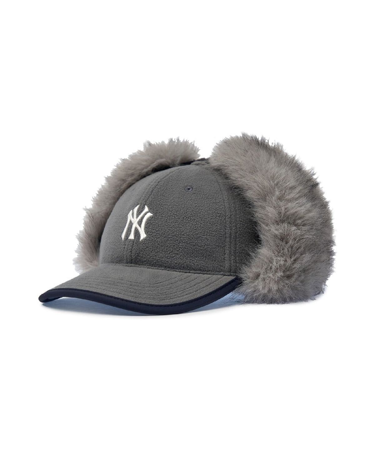 엠엘비(MLB) 플리스 배색 트루퍼캡 NY (Mg.Charcoal Gray)