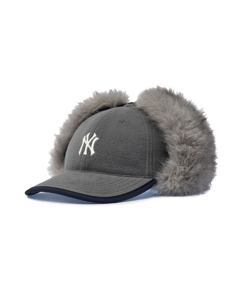 플리스 배색 트루퍼캡 NY (Mg.Charcoal Gray)