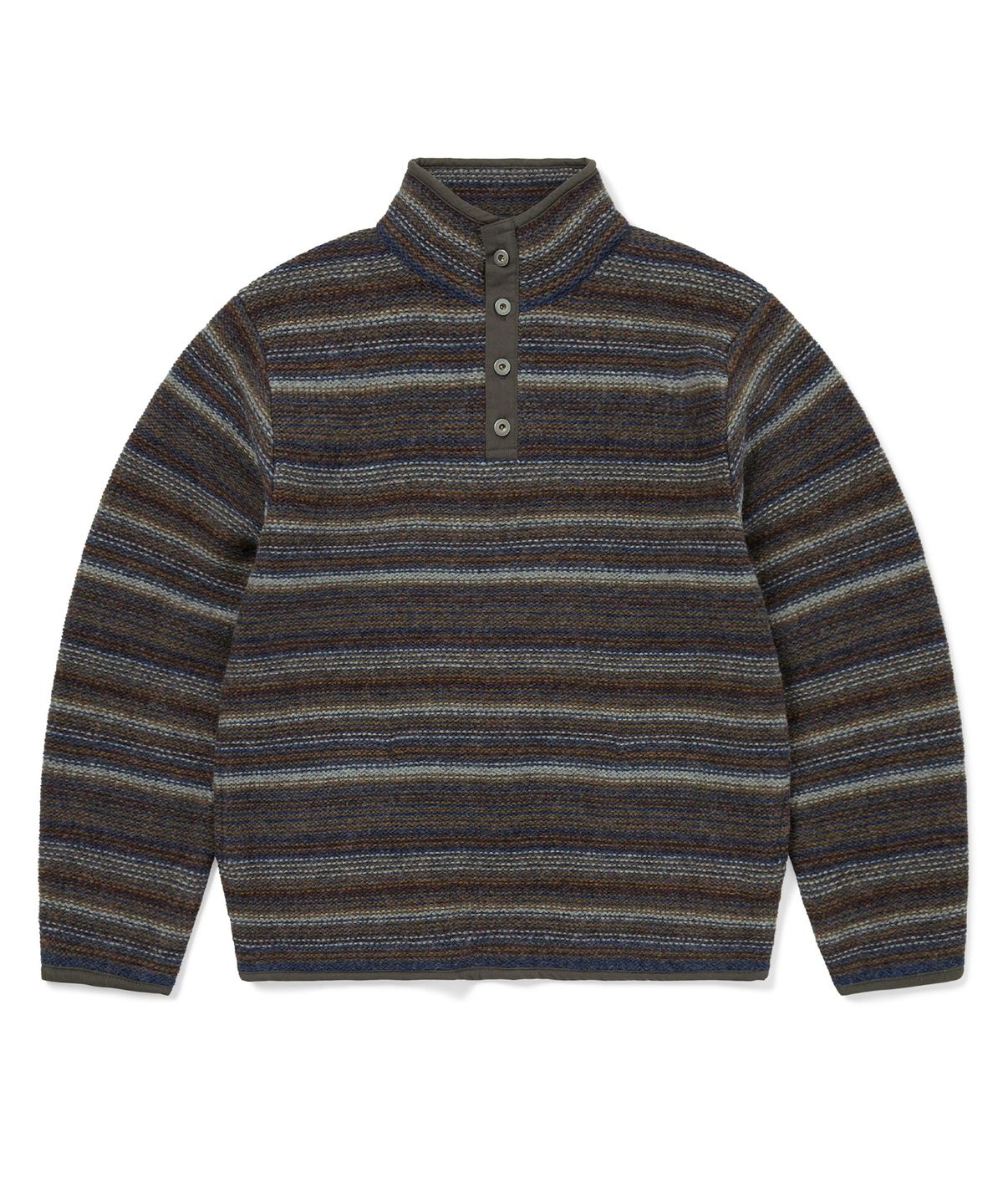 디스이즈네버댓(THISISNEVERTHAT) Striped Wool Knit Pullover Olive