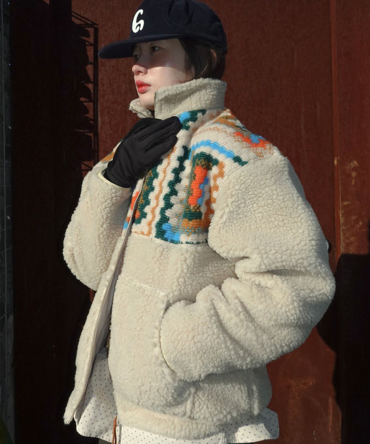 프리터(FRITUR) Crocher Fleece Jacket Beige_F263JP09