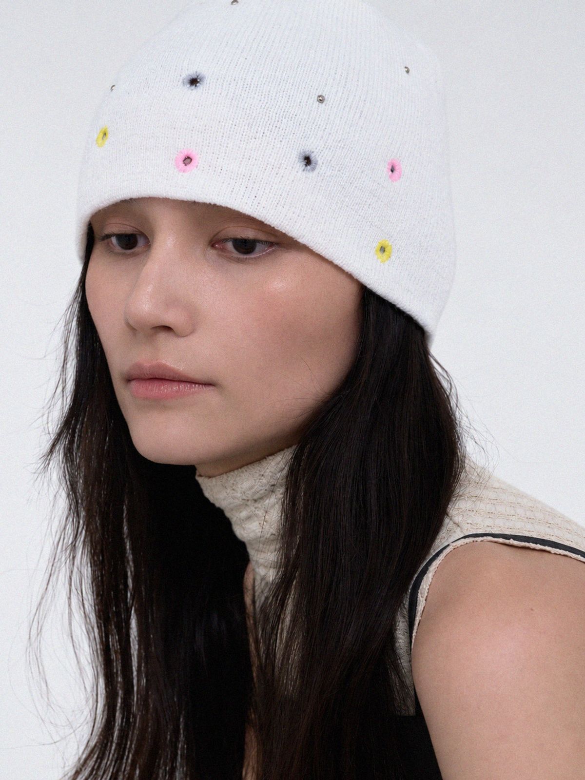 메르헨(MERCHEN) Color eyelet beanie_4colo