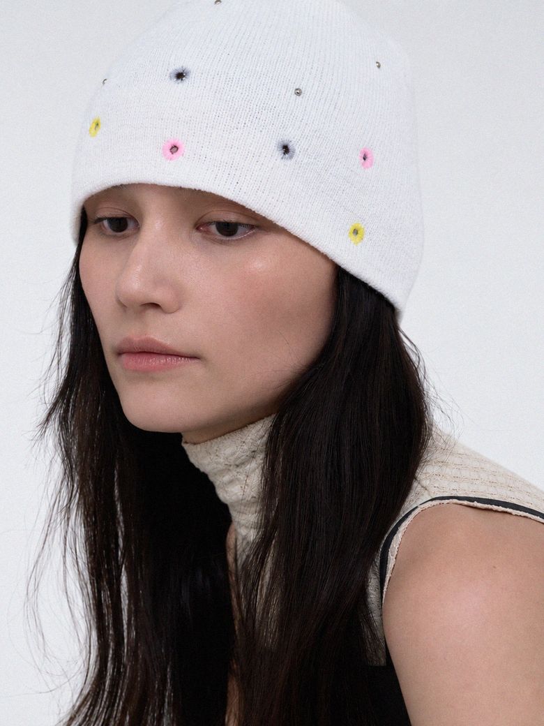 Color eyelet beanie_4colo