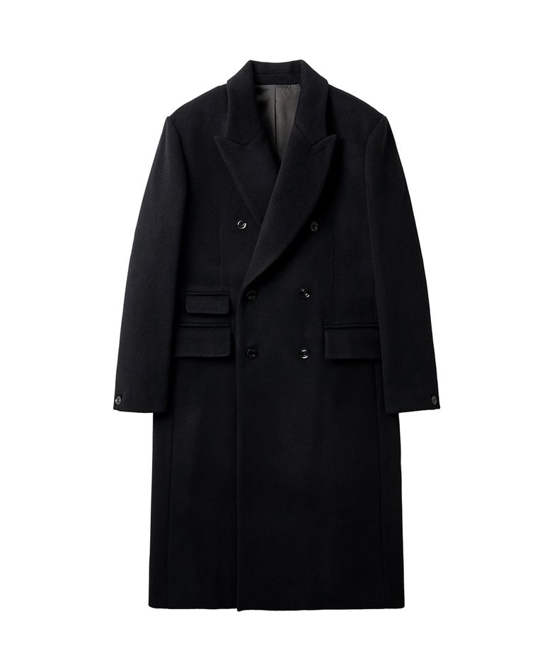 SI DOUBLE BREASTED COAT Black