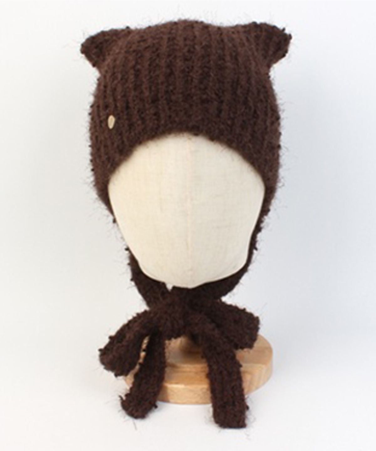 유니버셜 케미스트리(UNIVERSAL CHEMISTRY) Cat Wool Logo Brown Bonnet Hat 고양이모자