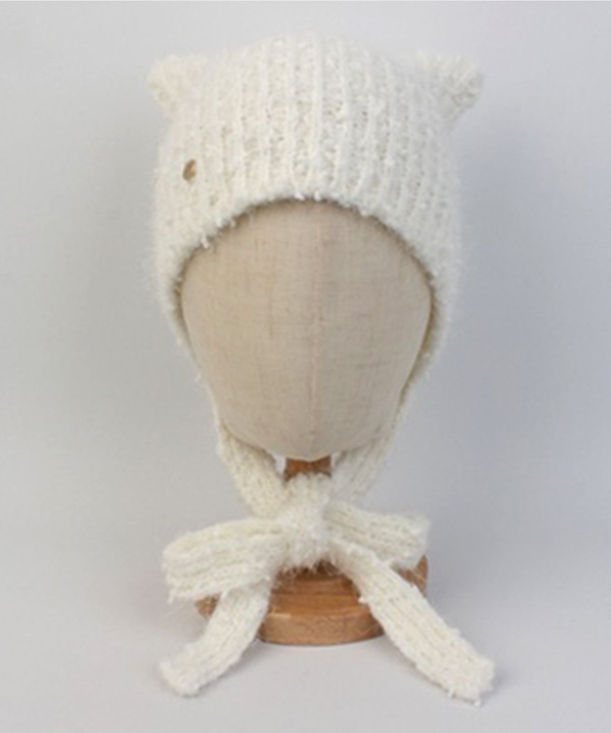 유니버셜 케미스트리(UNIVERSAL CHEMISTRY) Cat Wool Logo Ivory Bonnet Hat 고양이모자