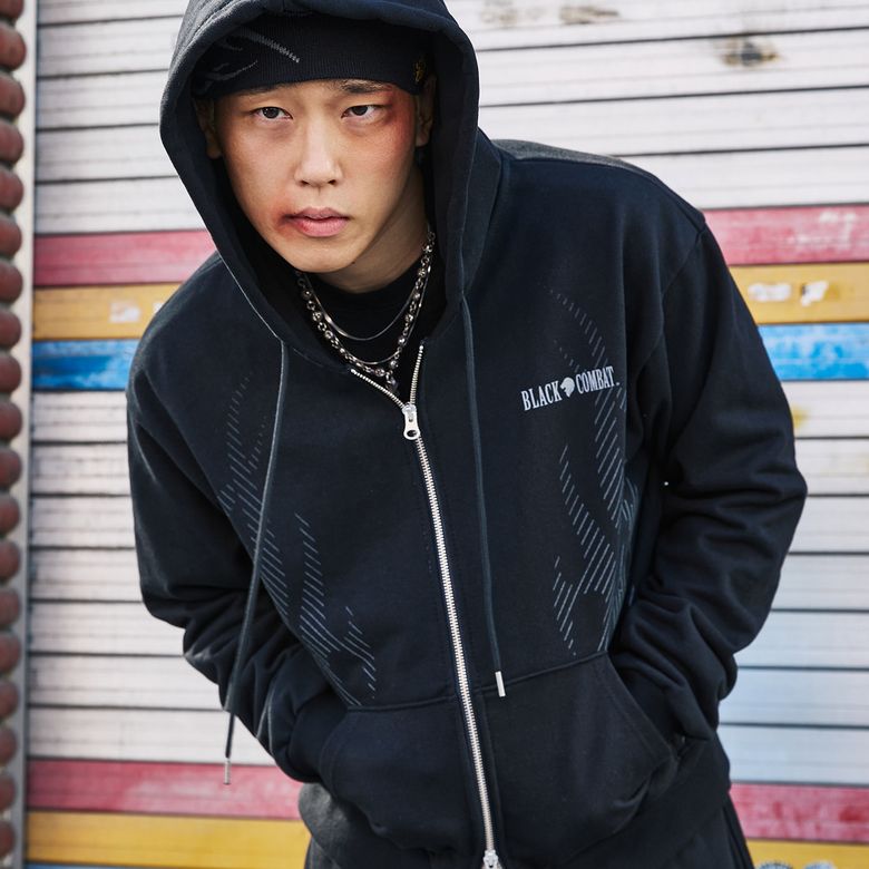섀도우 플레임 후드 집업(블랙)