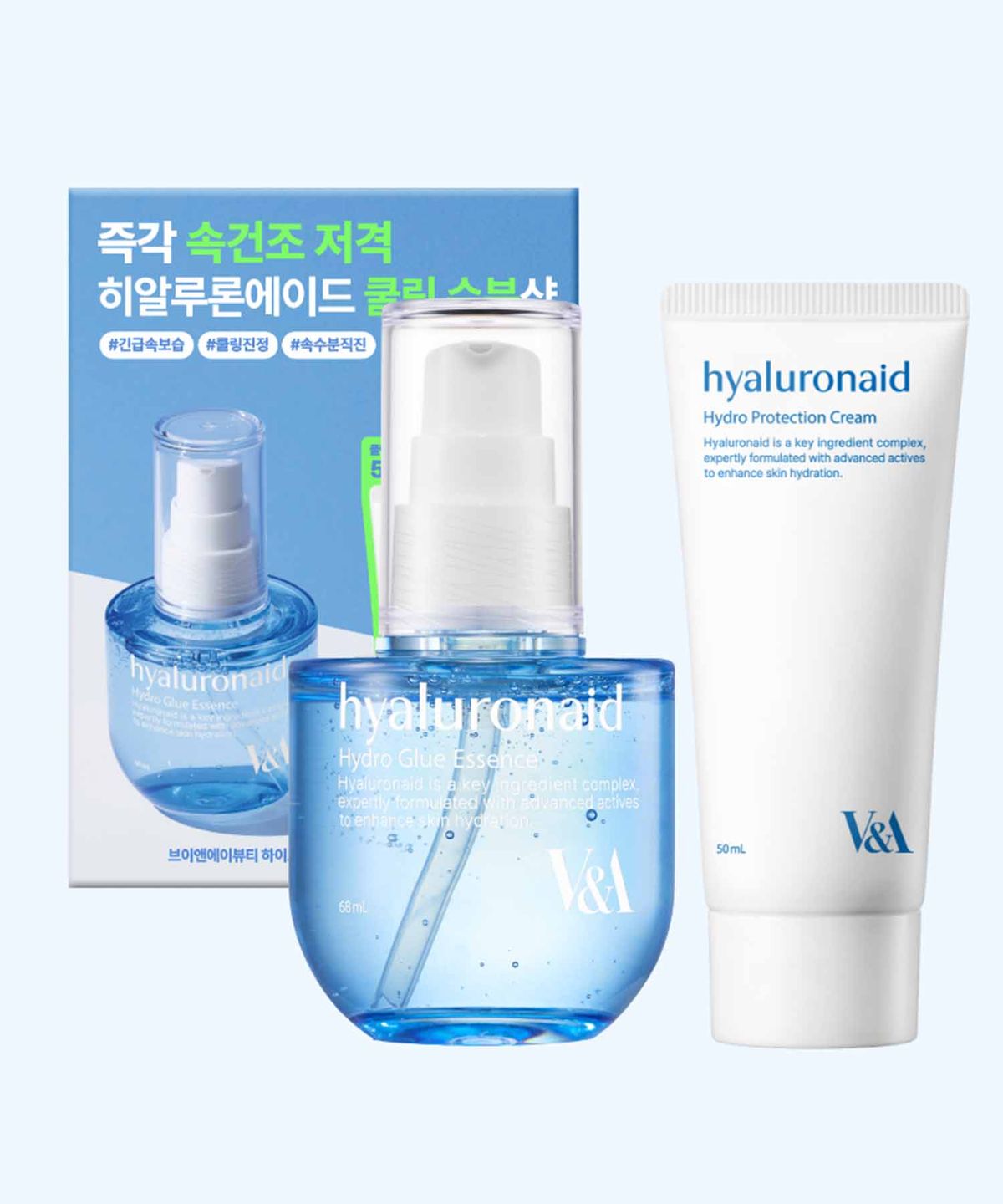 브이앤에이 뷰티(V&A BEAUTY) [속건조해결] 하이드로 수분 에센스 기획세트 68ml+크림50ml (+3일 체험분)