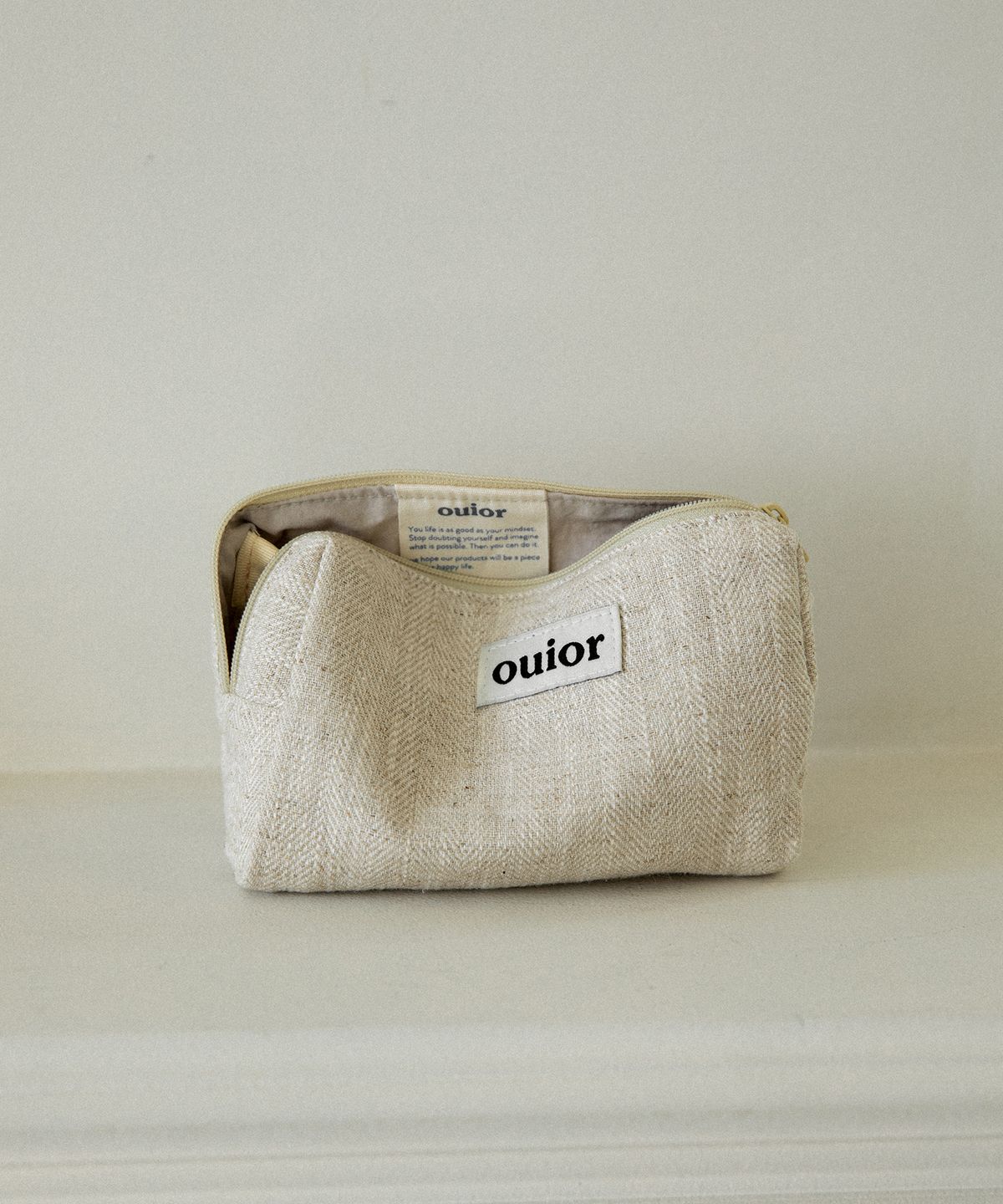 위올(OUIOR) [기프트박스]ouior everyday pouch_herringbone beige