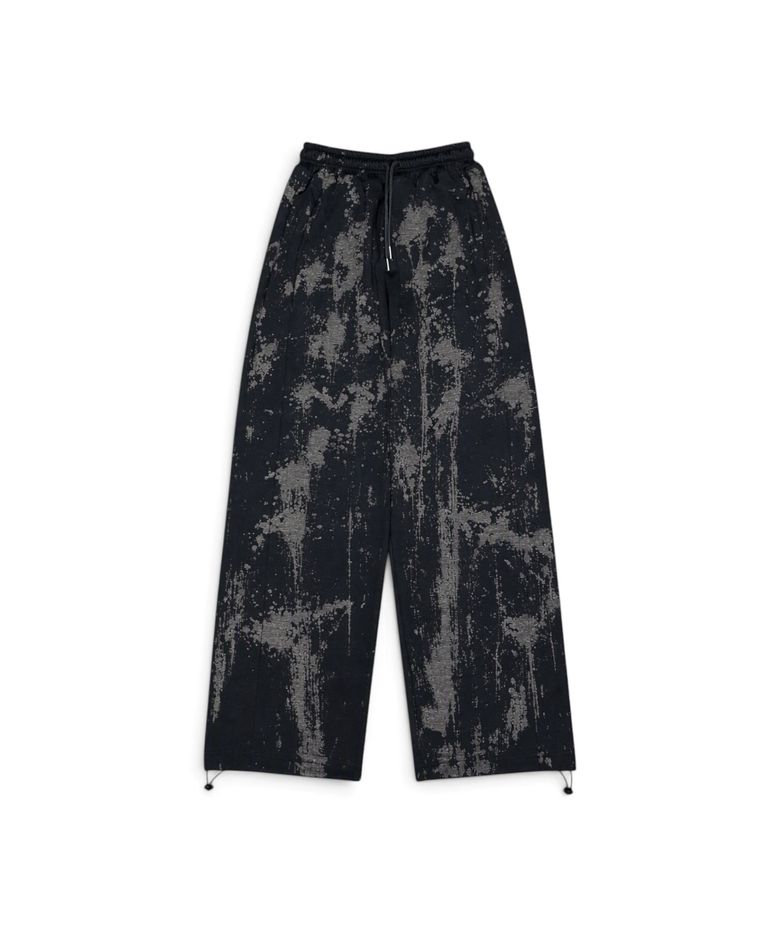 Drip Acid Wide Sweat Pants (Black)