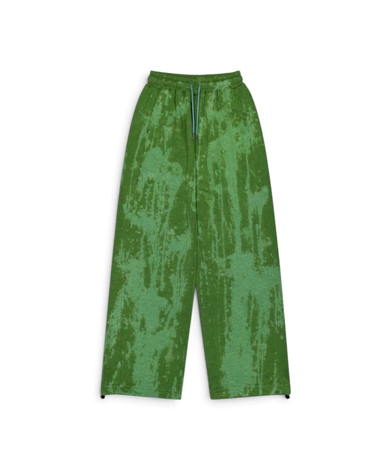 Drip Acid Wide Sweat Pants (Green)