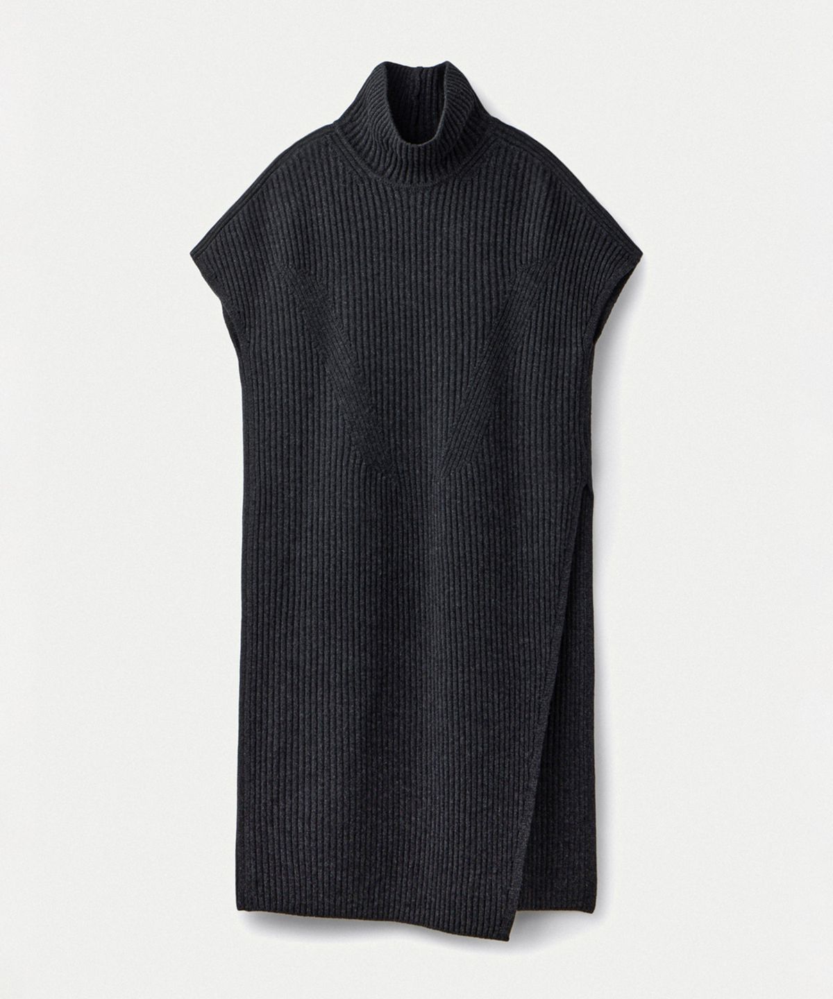 우마뭉(UMARMUNG) Wool cashmere turtleneck maxi dress_Charcoal