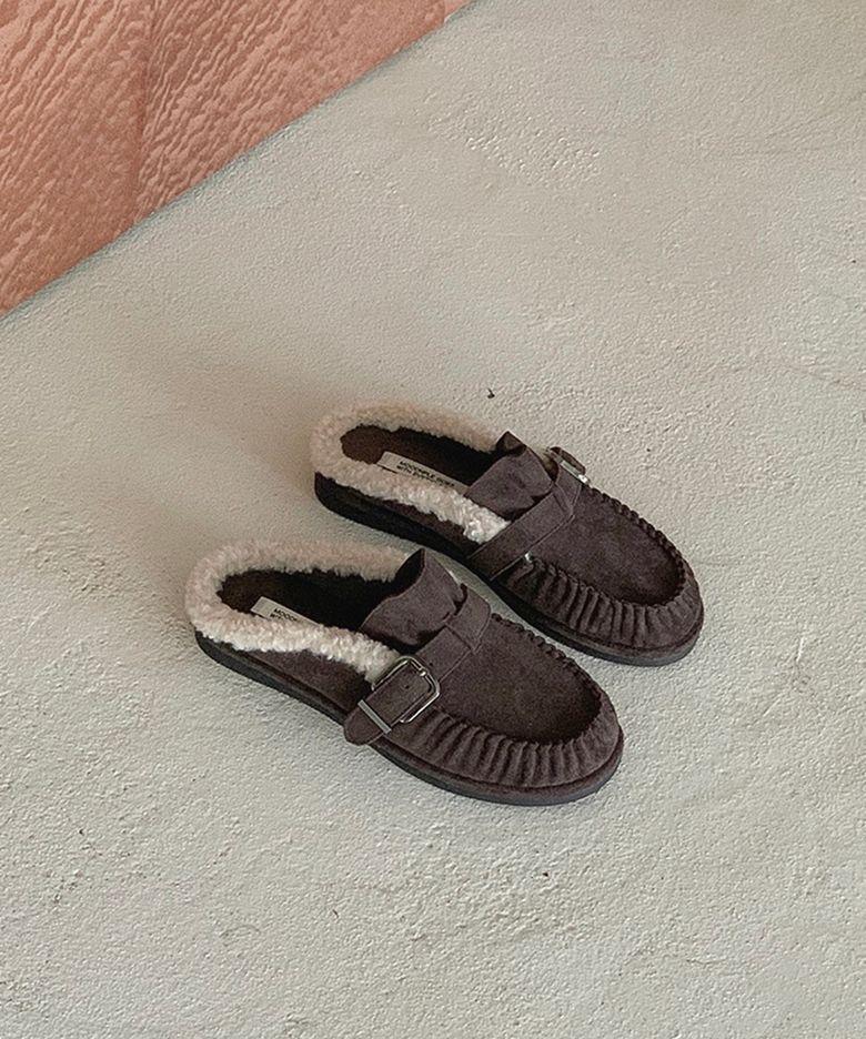 Mocca 트리밍 퍼 로퍼뮬  2color 2cm m1021